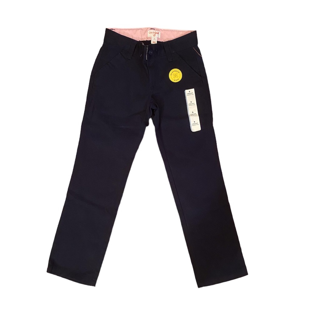 NWT Cat & Jack Girls Straight Fit Uniform Pants - Size 6 - Navy Blue